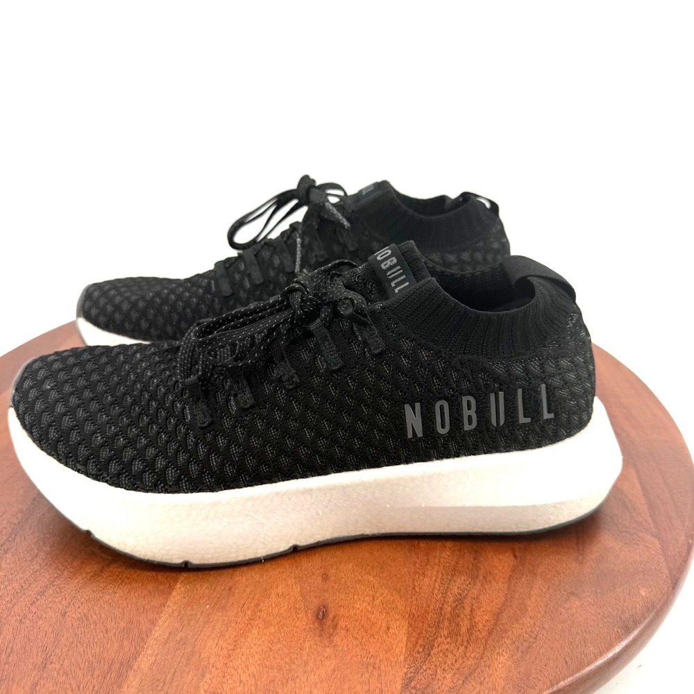 NOBULL Drive Knit Runner Black White Athletic Training Shoes Men 9.5 Women 11